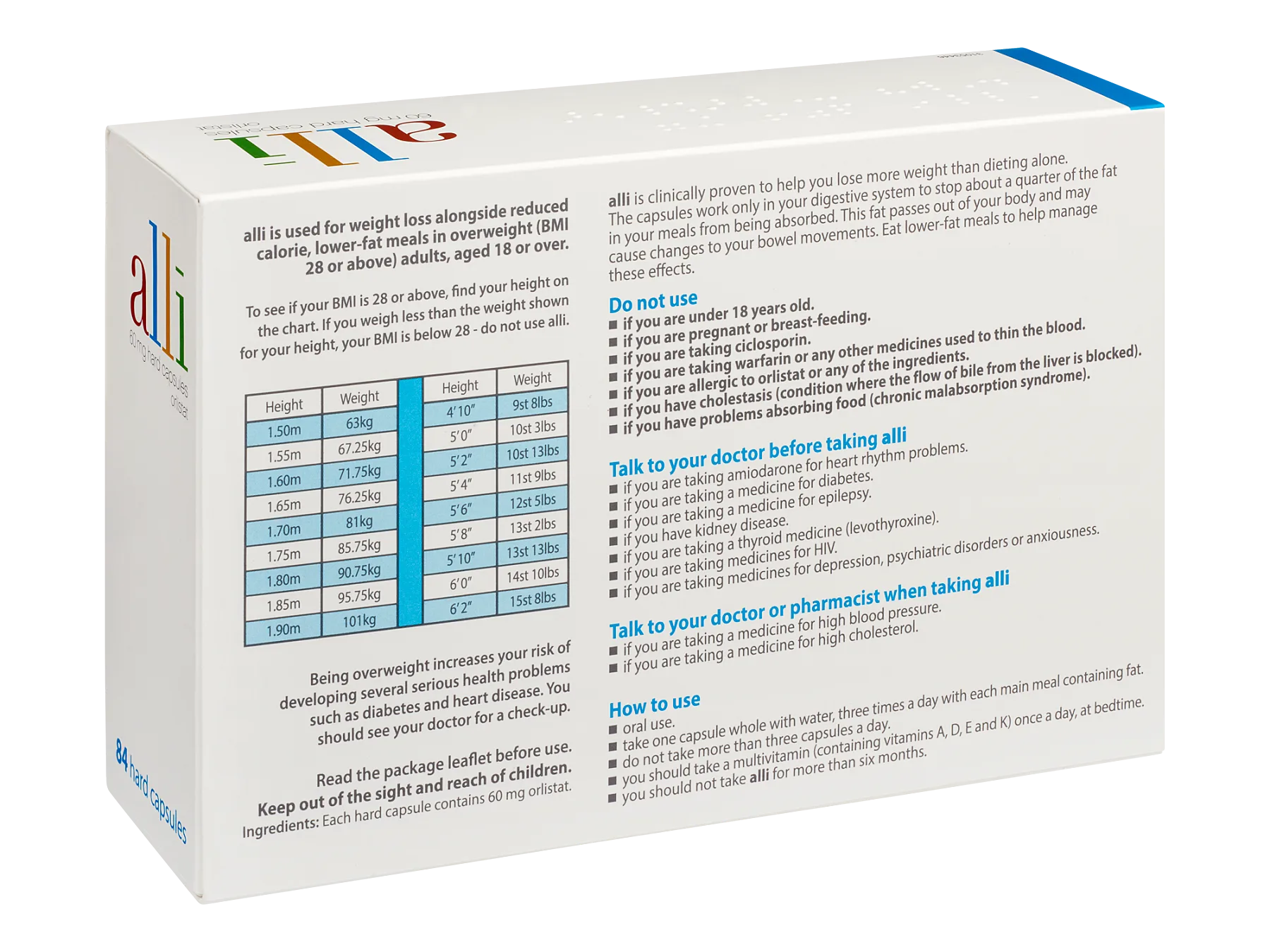 Alli Weight Loss Capsules 60mg